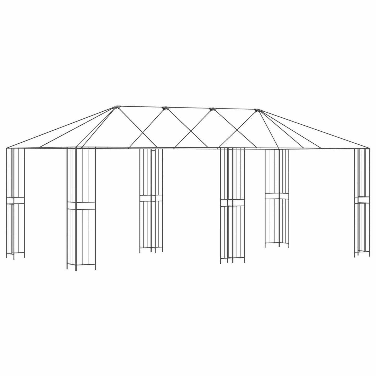 Gazebo Frame 6 x 3 m Black Steel