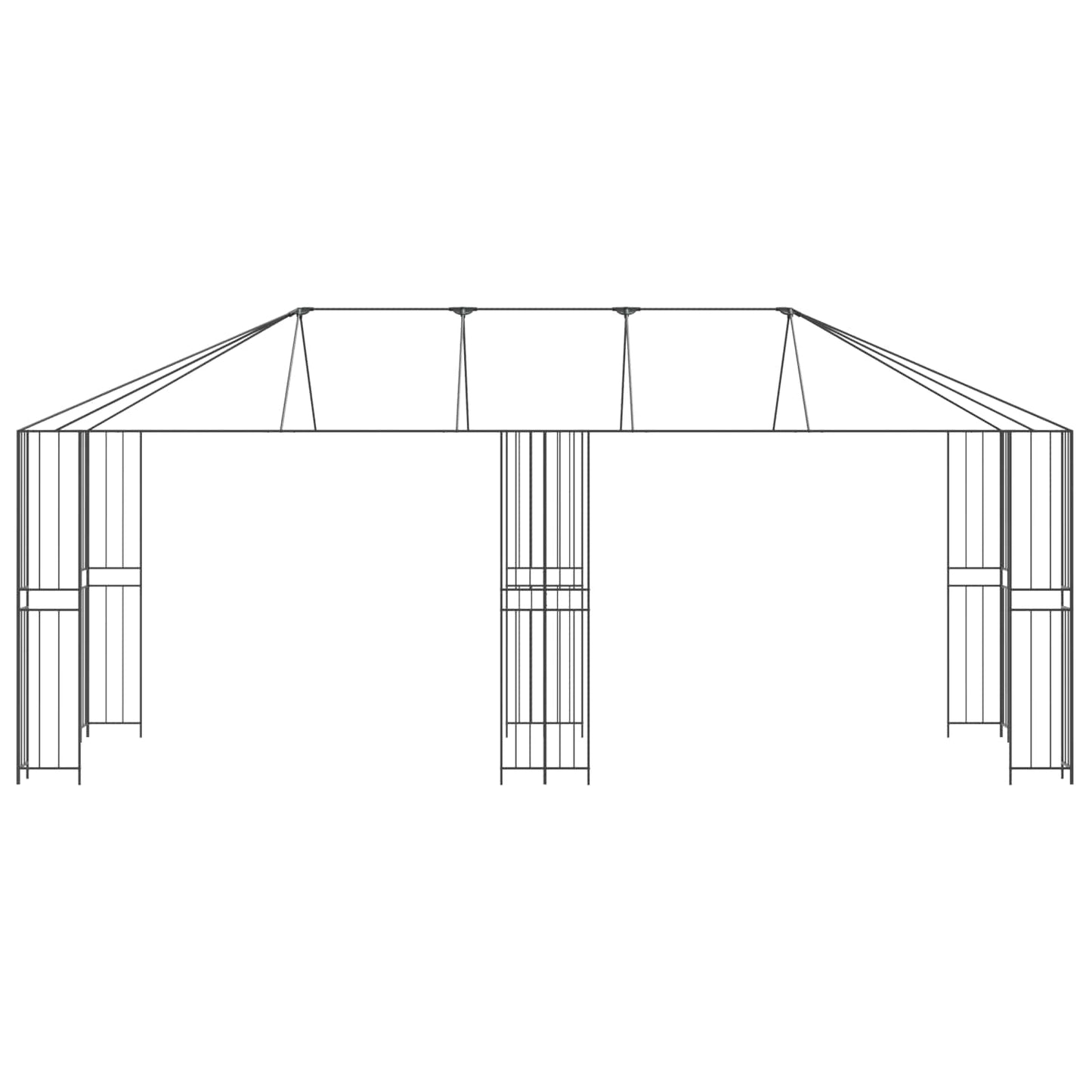 Gazebo Frame 6 x 3 m Black Steel