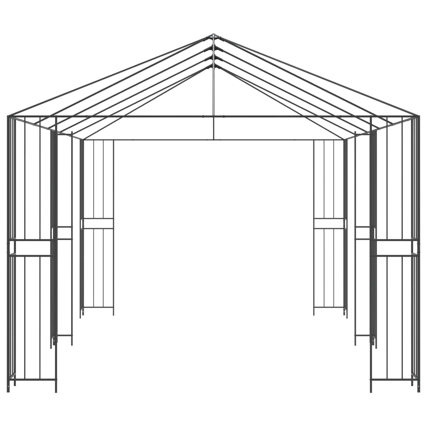 Gazebo Frame 6 x 3 m Black Steel