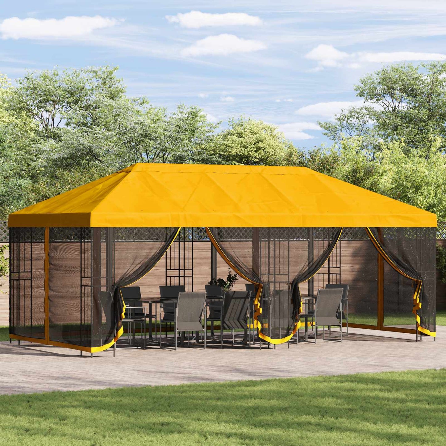 6 x 3 m Yellow Polyester and Steel 190