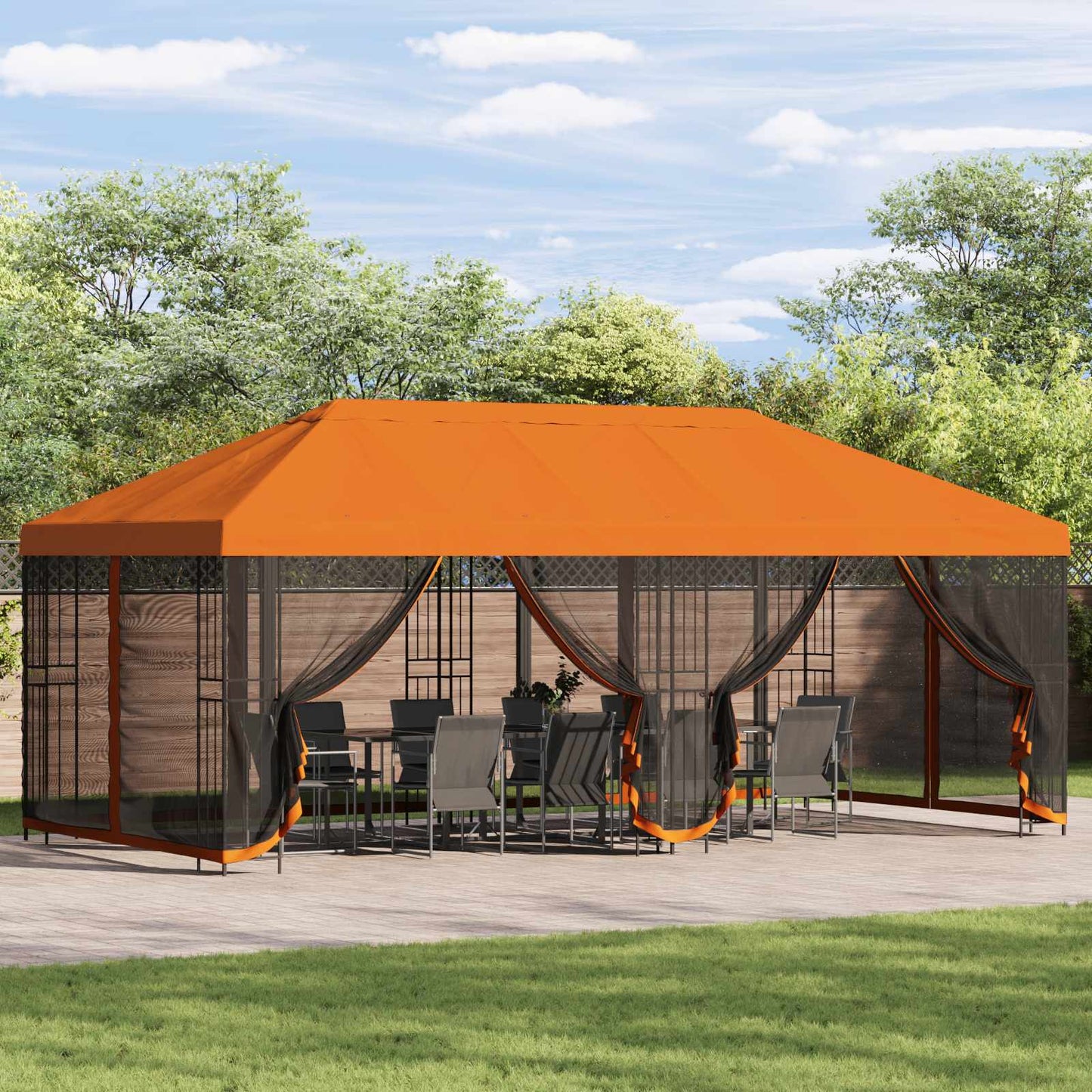 6 x 3 m Orange Polyester and Steel 190