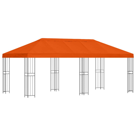 Garden Gazebo 6 x 3 m Orange Polyester and Steel 190 gsm