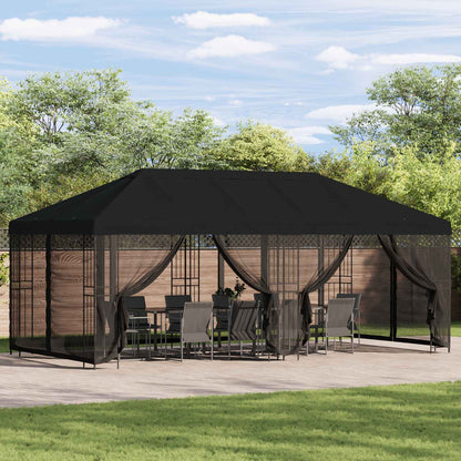 6 x 3 m Black Polyester and Steel 190