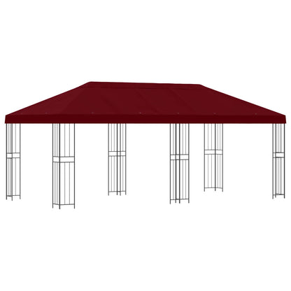 6 x 3 m Burgundy Polyester and Steel 190