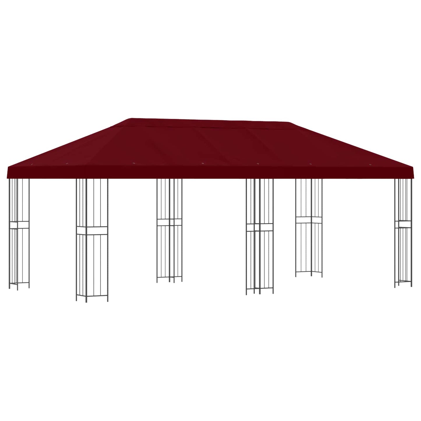 6 x 3 m Burgundy Polyester and Steel 190