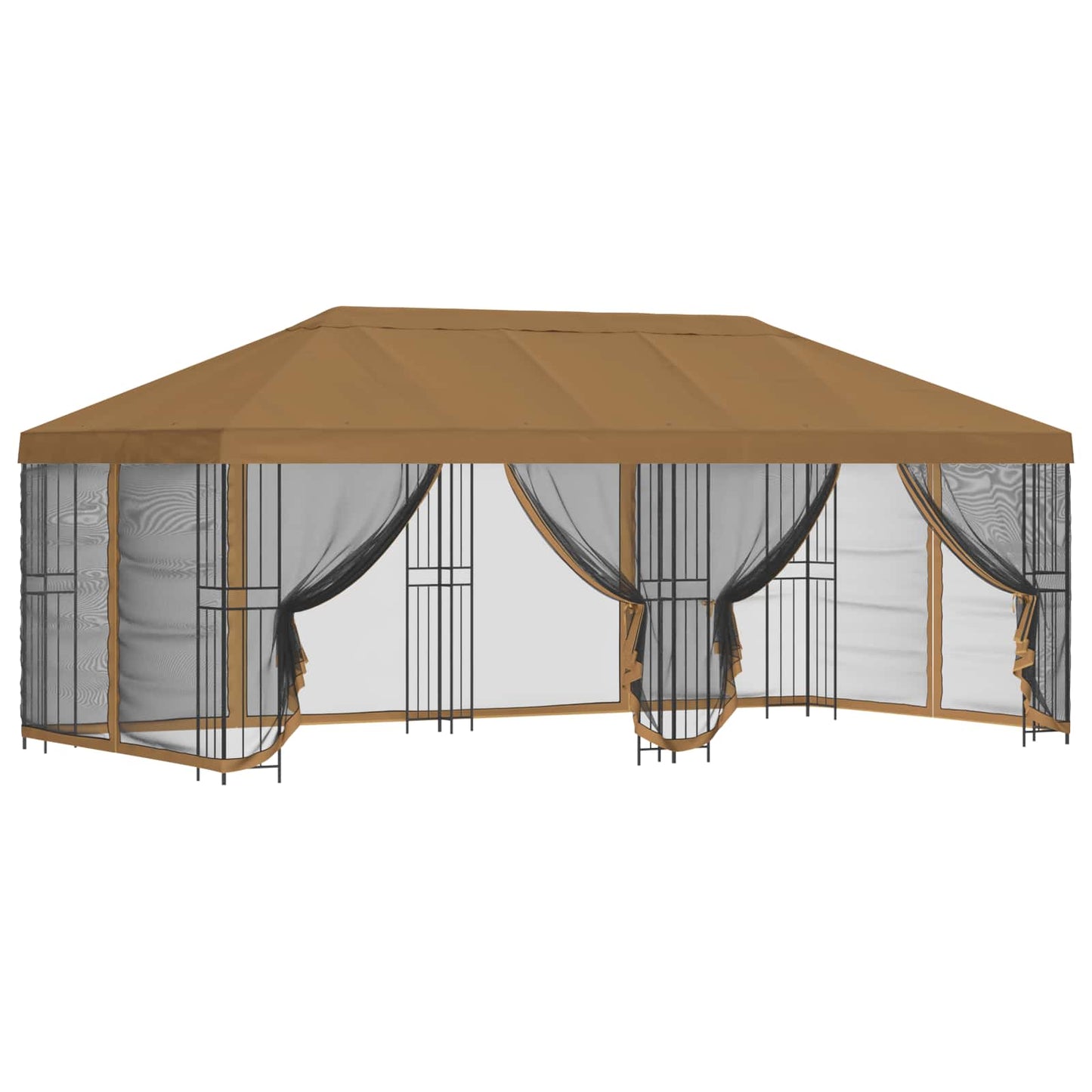 6 x 3 m Beige Polyester and Steel 190