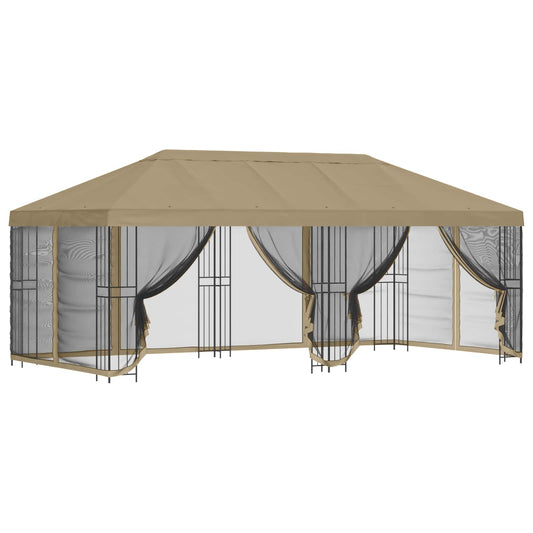 6 x 3 m Beige Polyester and Steel 190 gsm