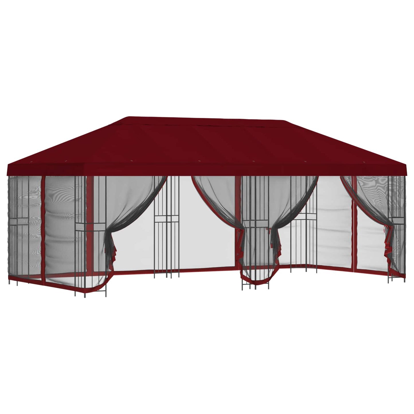 6 x 3 m Burgundy Polyester and Steel 190