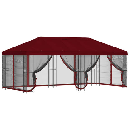 6 x 3 m Burgundy Polyester and Steel 190