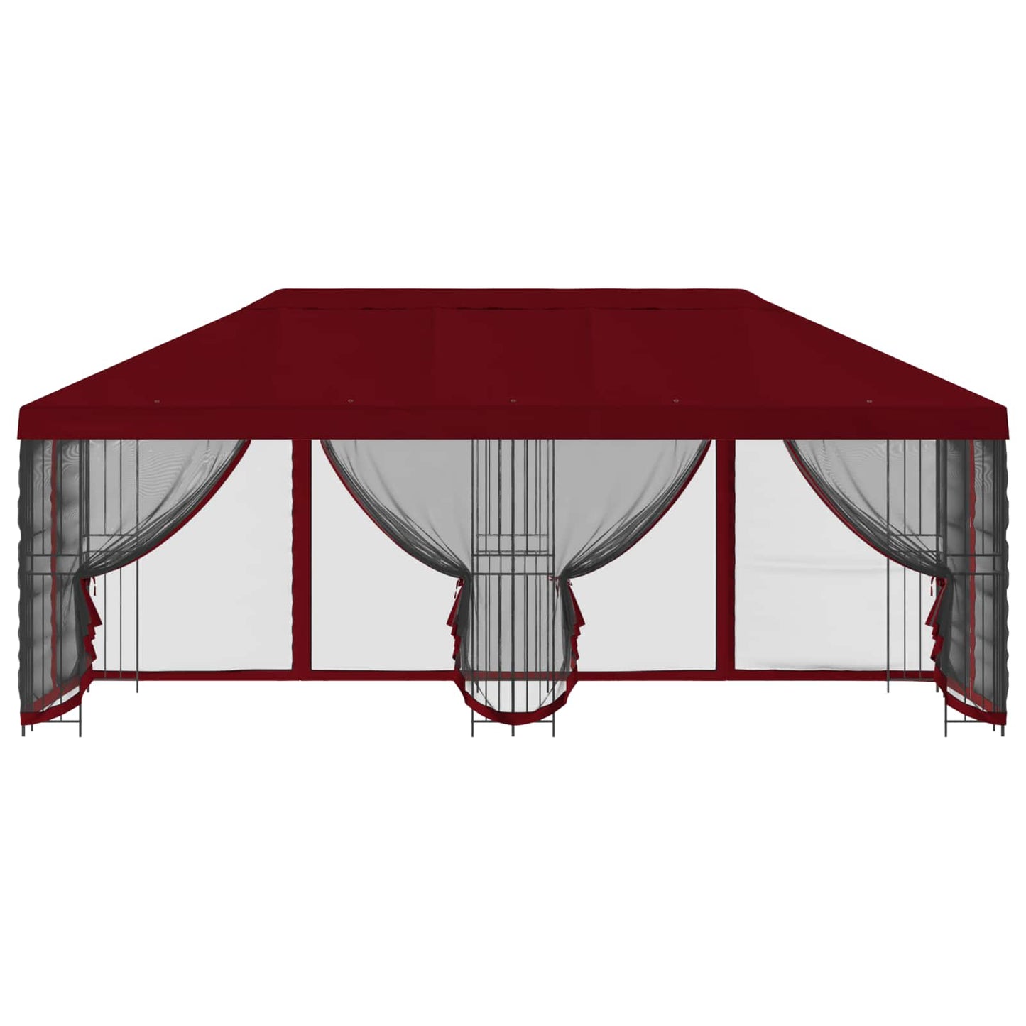 6 x 3 m Burgundy Polyester and Steel 190