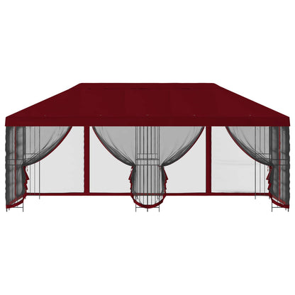 6 x 3 m Burgundy Polyester and Steel 190
