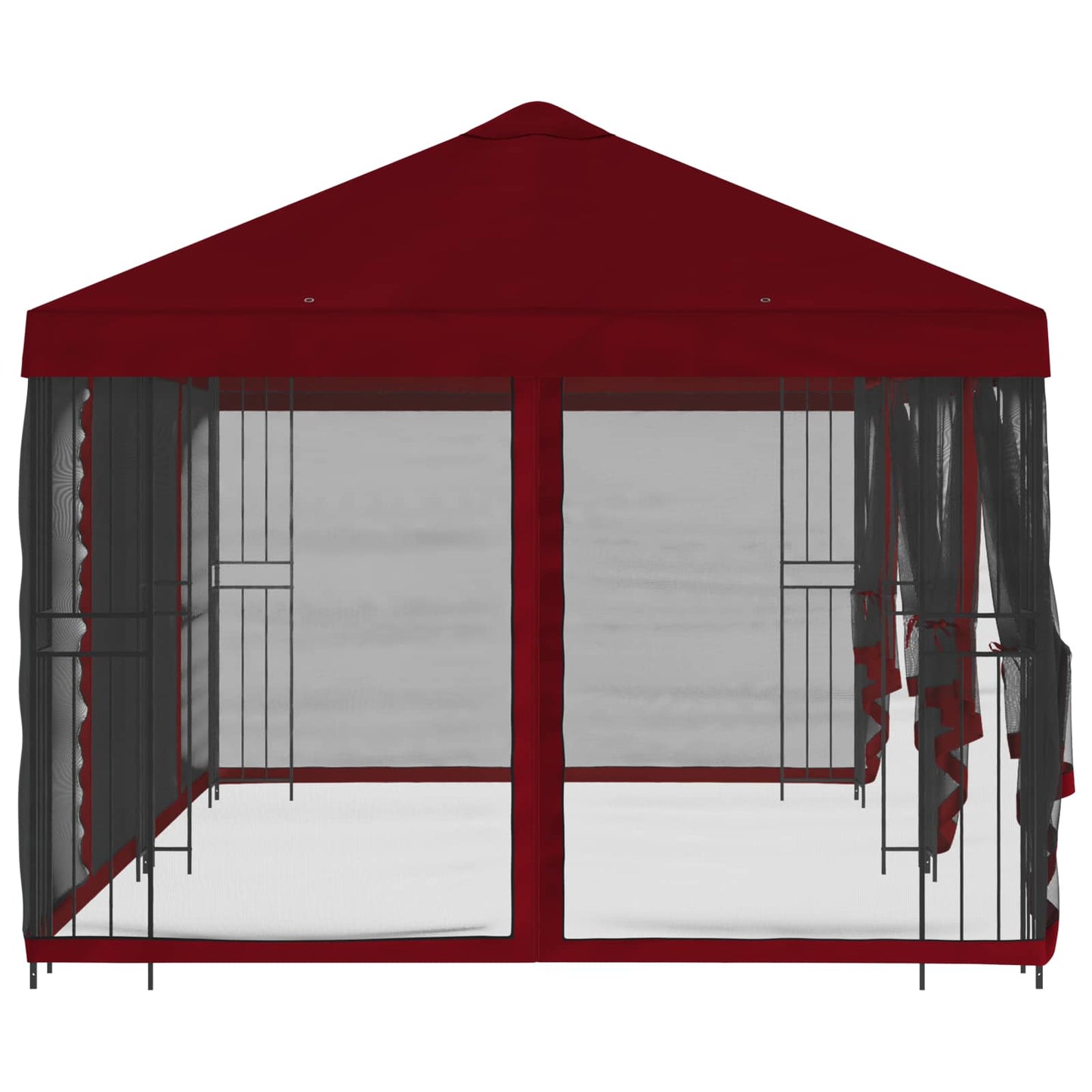 6 x 3 m Burgundy Polyester and Steel 190
