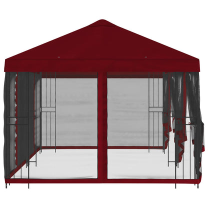 6 x 3 m Burgundy Polyester and Steel 190