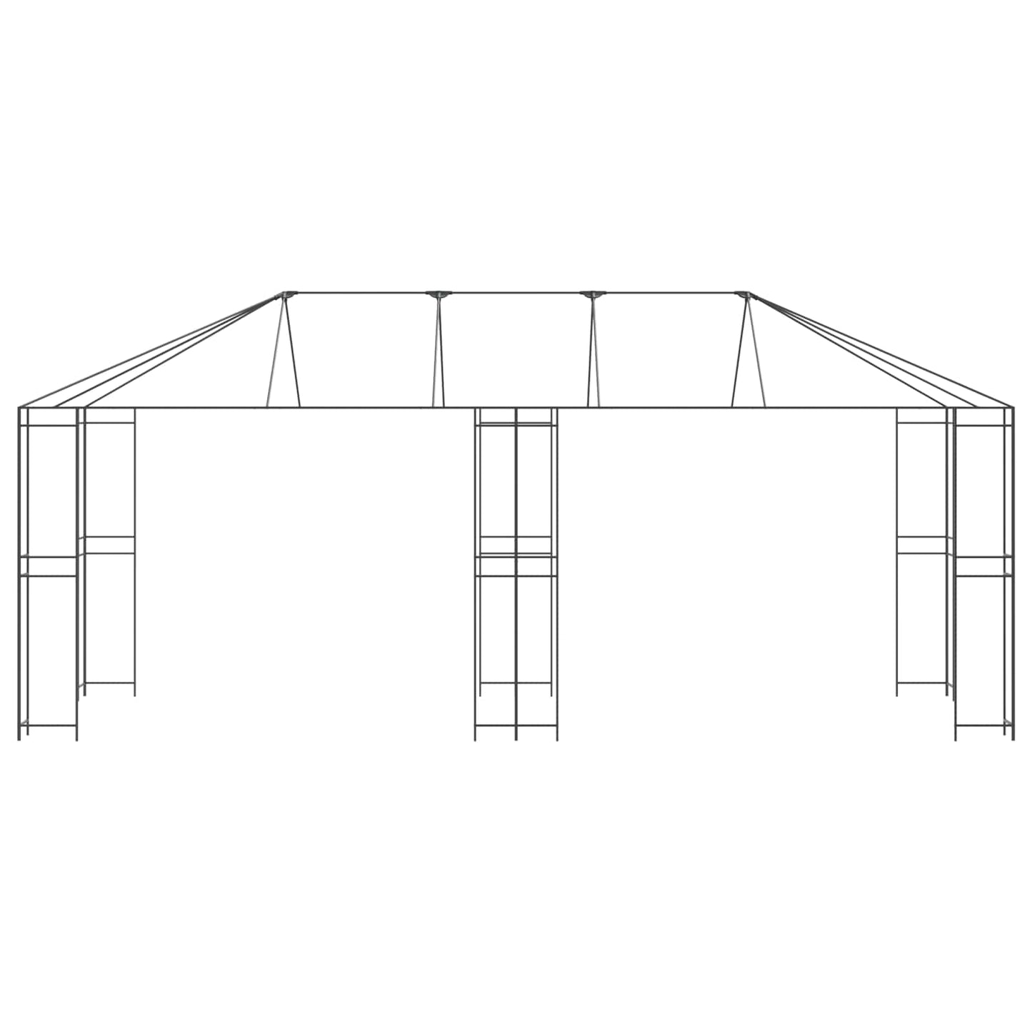 Gazebo Frame 6 x 3 m Black Steel