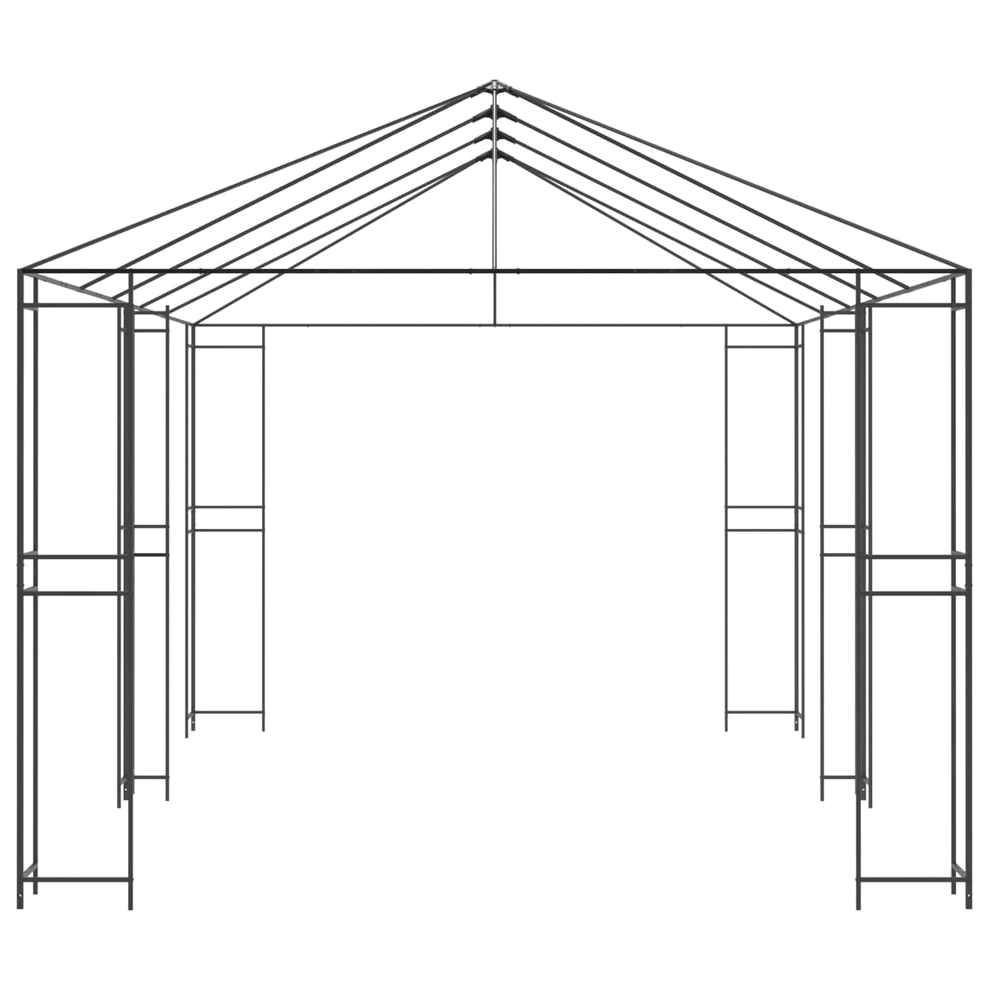 Gazebo Frame 6 x 3 m Black Steel