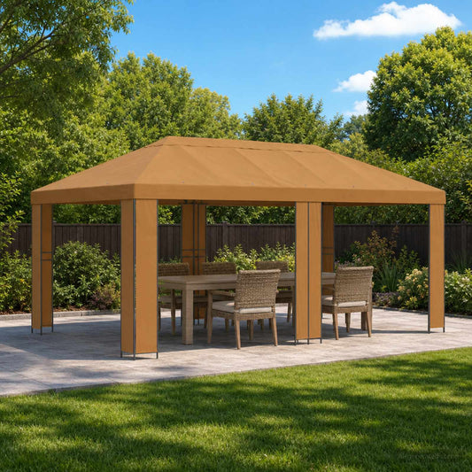 Garden Gazebo 6 x 3 m Beige Polyester and Steel 190