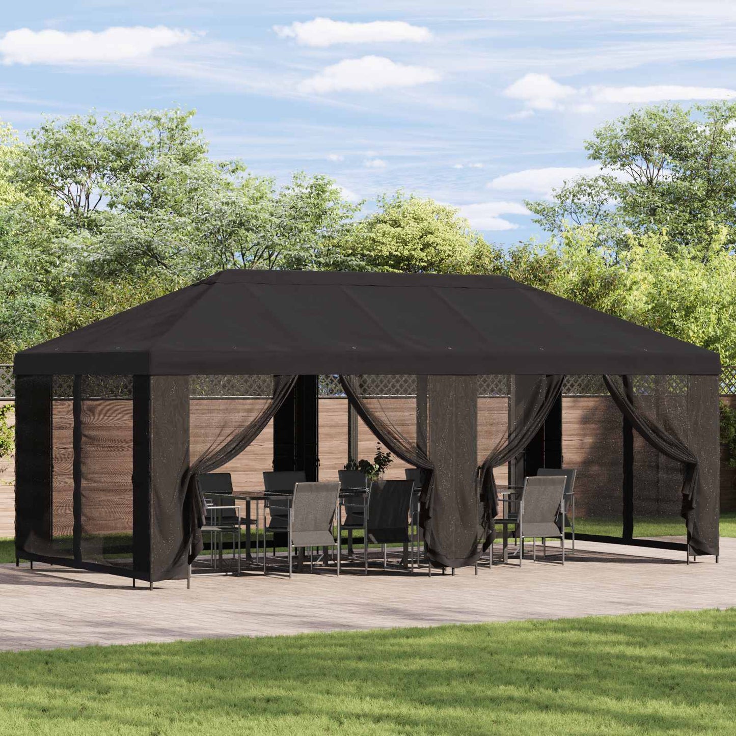 Garden Gazebo 6 x 3 m Anthracite Polyester and Steel 190