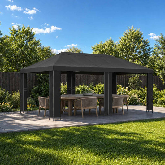 Garden Gazebo 6 x 3 m Anthracite Polyester and Steel 190