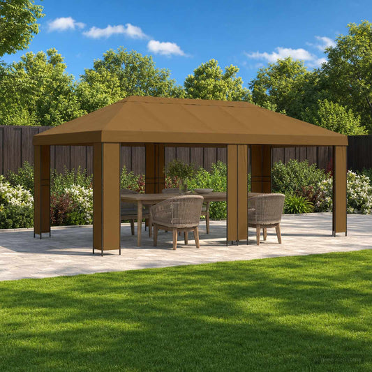 Garden Gazebo 6 x 3 m Taupe Polyester and Steel 190