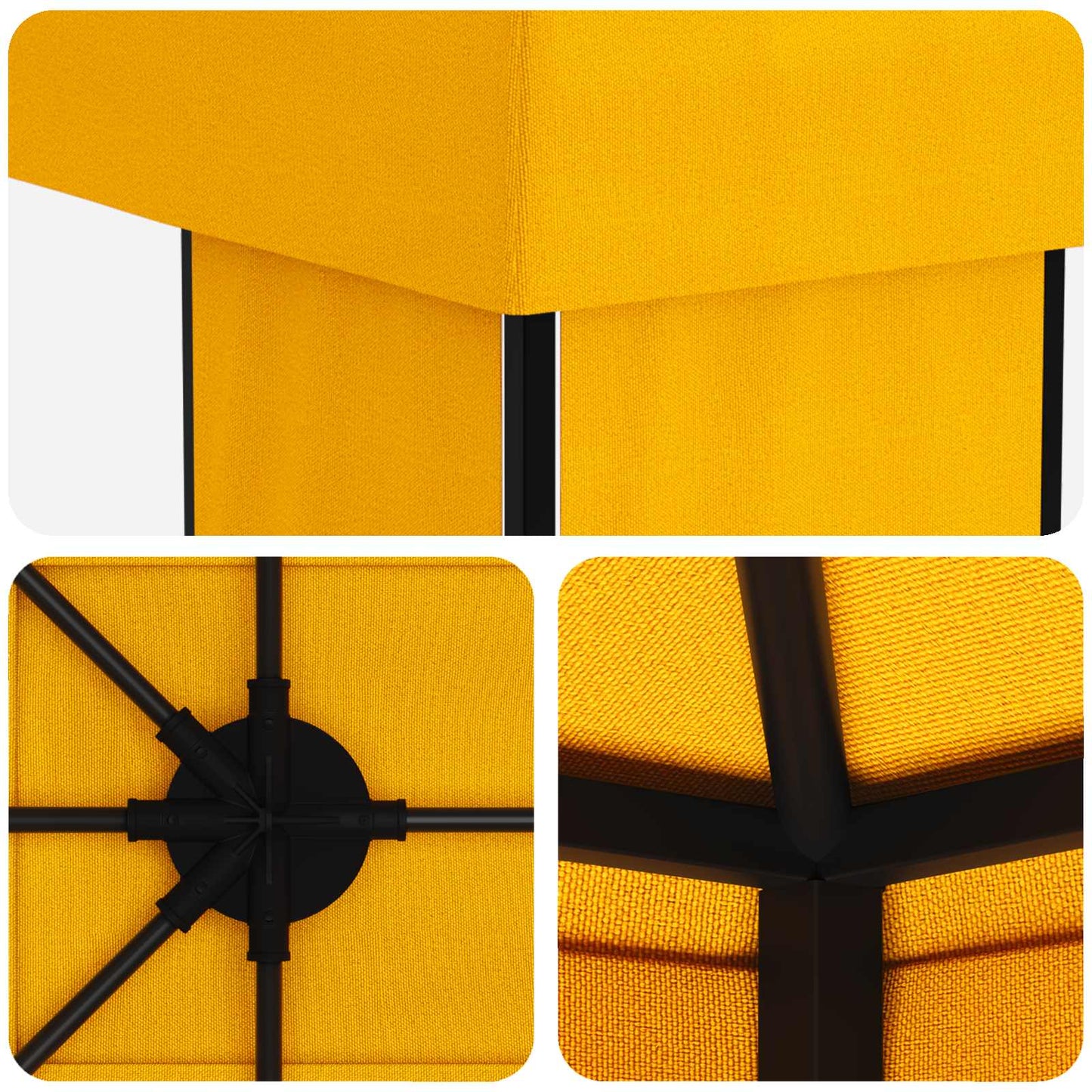 Garden Gazebo 6 x 3 m Yellow Polyester and Steel 190