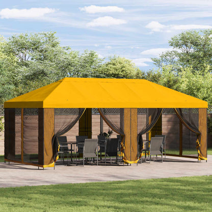 Garden Gazebo 6 x 3 m Yellow Polyester and Steel 190