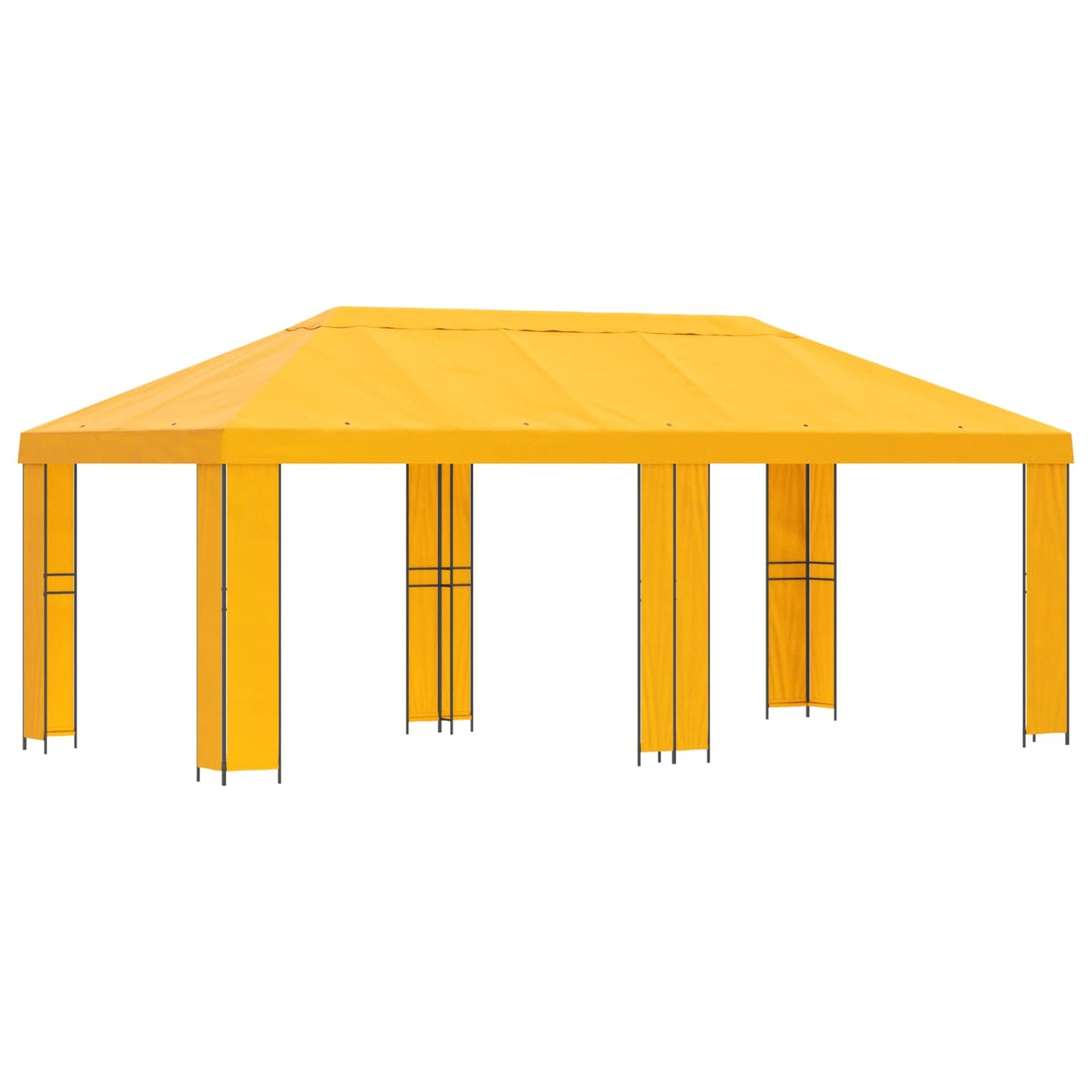 Garden Gazebo 6 x 3 m Yellow Polyester and Steel 190