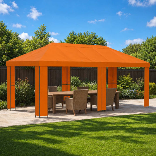 Garden Gazebo 6 x 3 m Orange Polyester and Steel 190