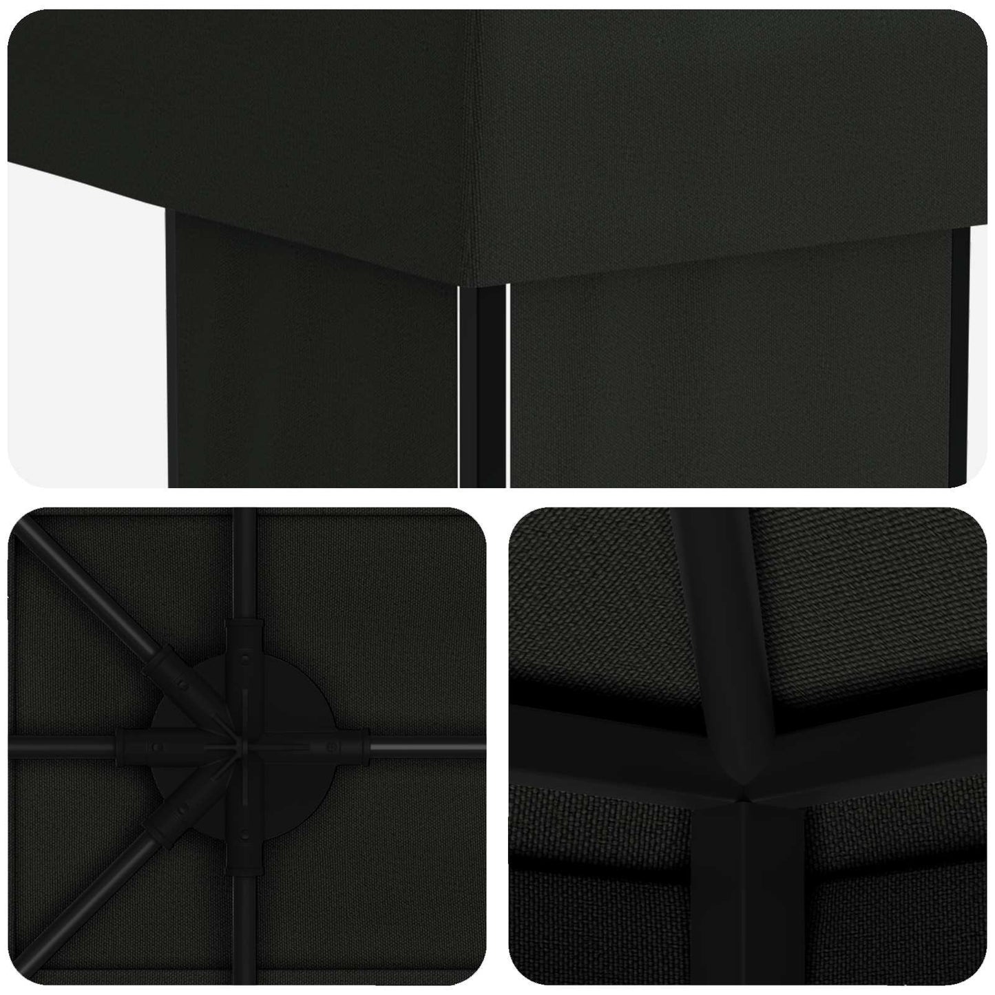 Garden Gazebo 6 x 3 m Black Polyester and Steel 190