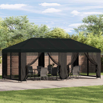 Garden Gazebo 6 x 3 m Black Polyester and Steel 190