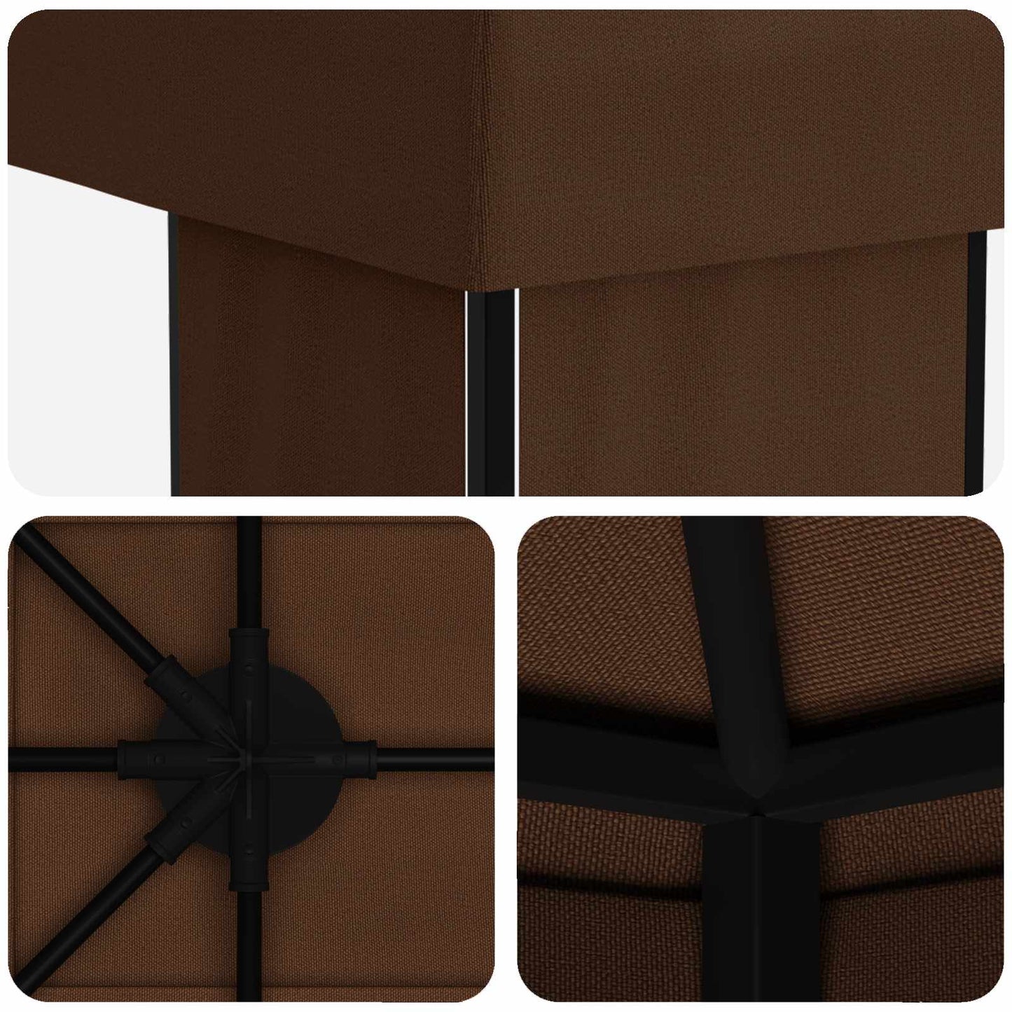 Garden Gazebo 6 x 3 m Brown Polyester and Steel 190