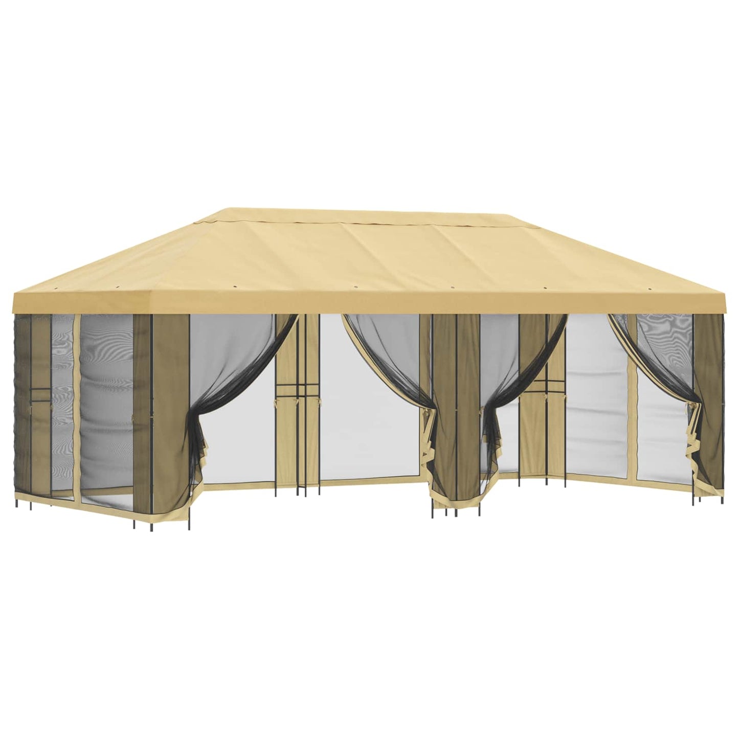 6 x 3 m Cream Polyester and Steel 190