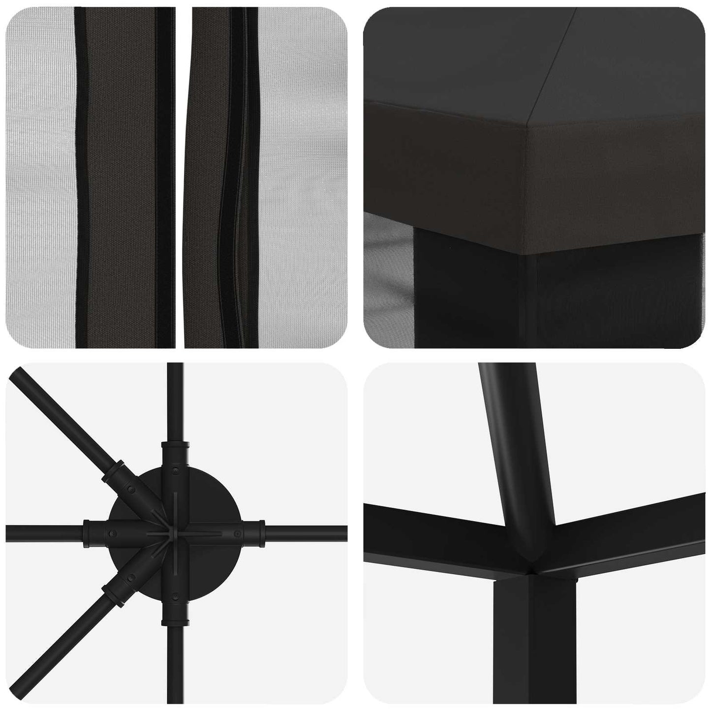 6 x 3 m Anthracite Polyester and Steel 190