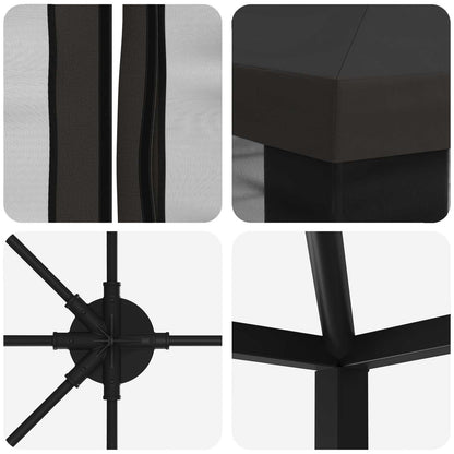 6 x 3 m Anthracite Polyester and Steel 190