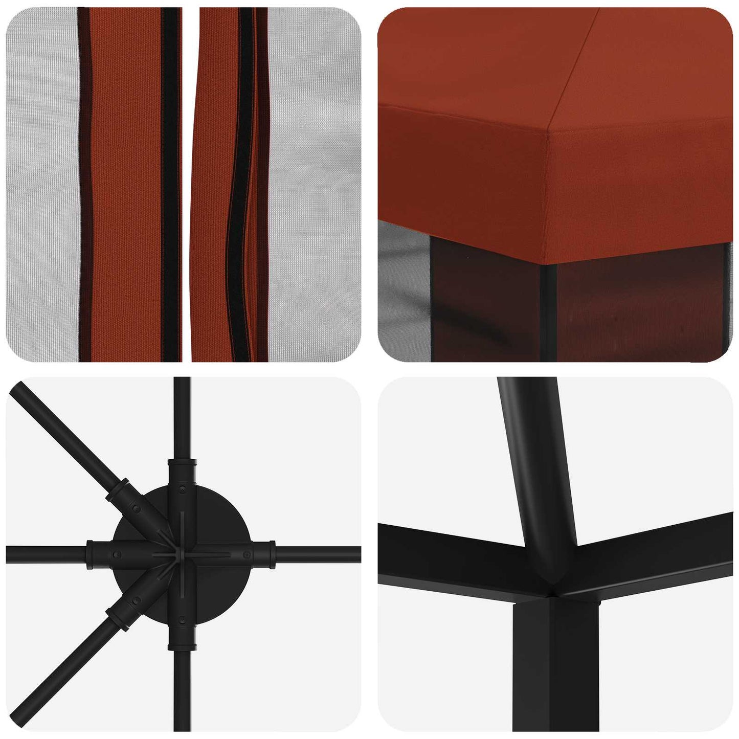 6 x 3 m Terracotta Polyester and Steel 190