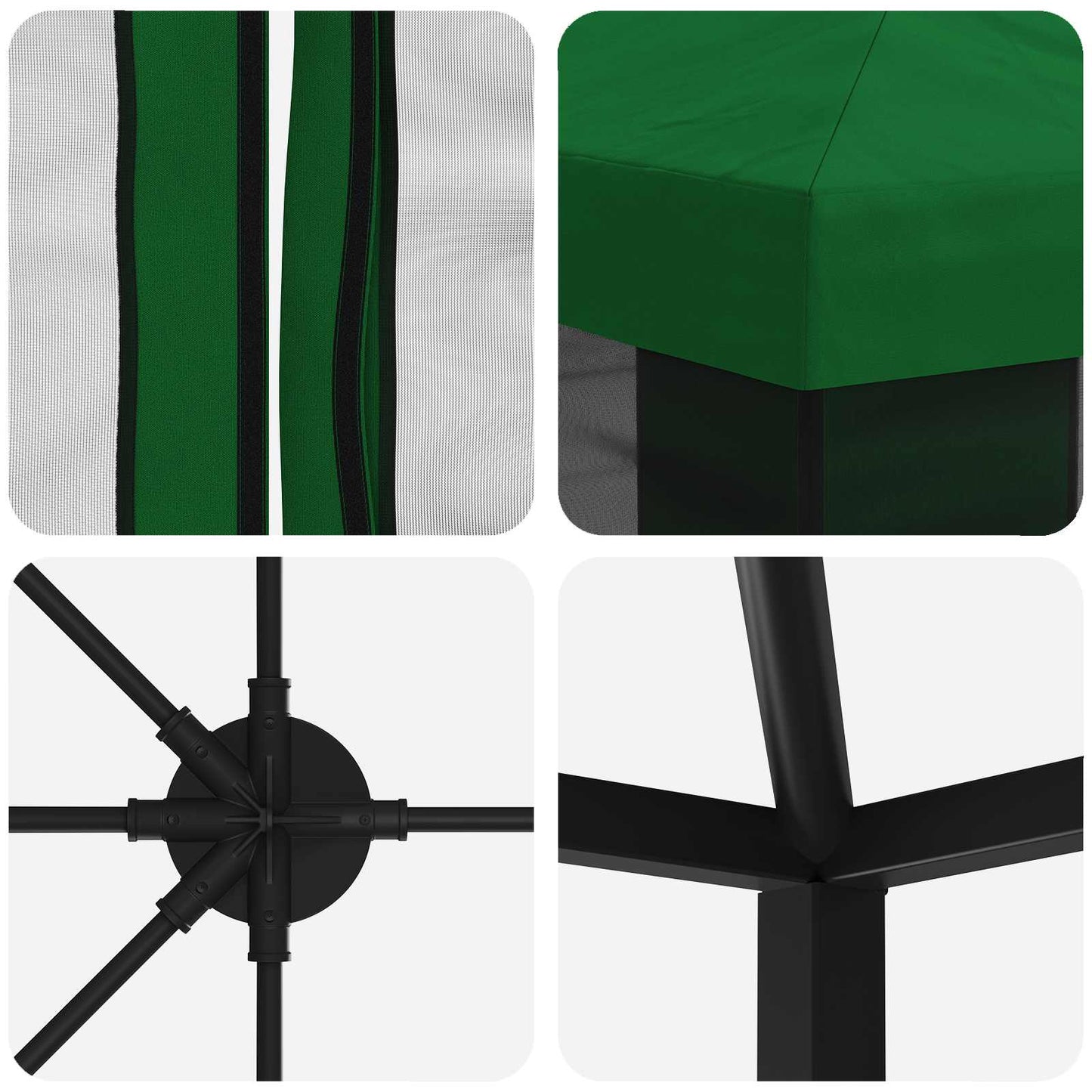 6 x 3 m Green Polyester and Steel 190