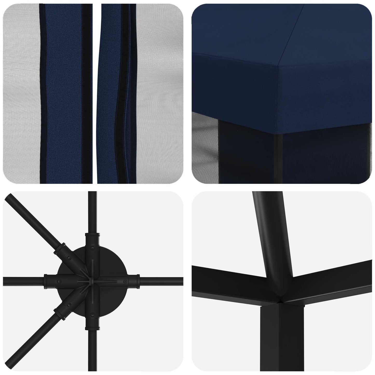 6 x 3 m Blue Polyester and Steel 190