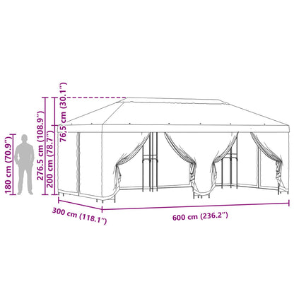 6 x 3 m Blue Polyester and Steel 190