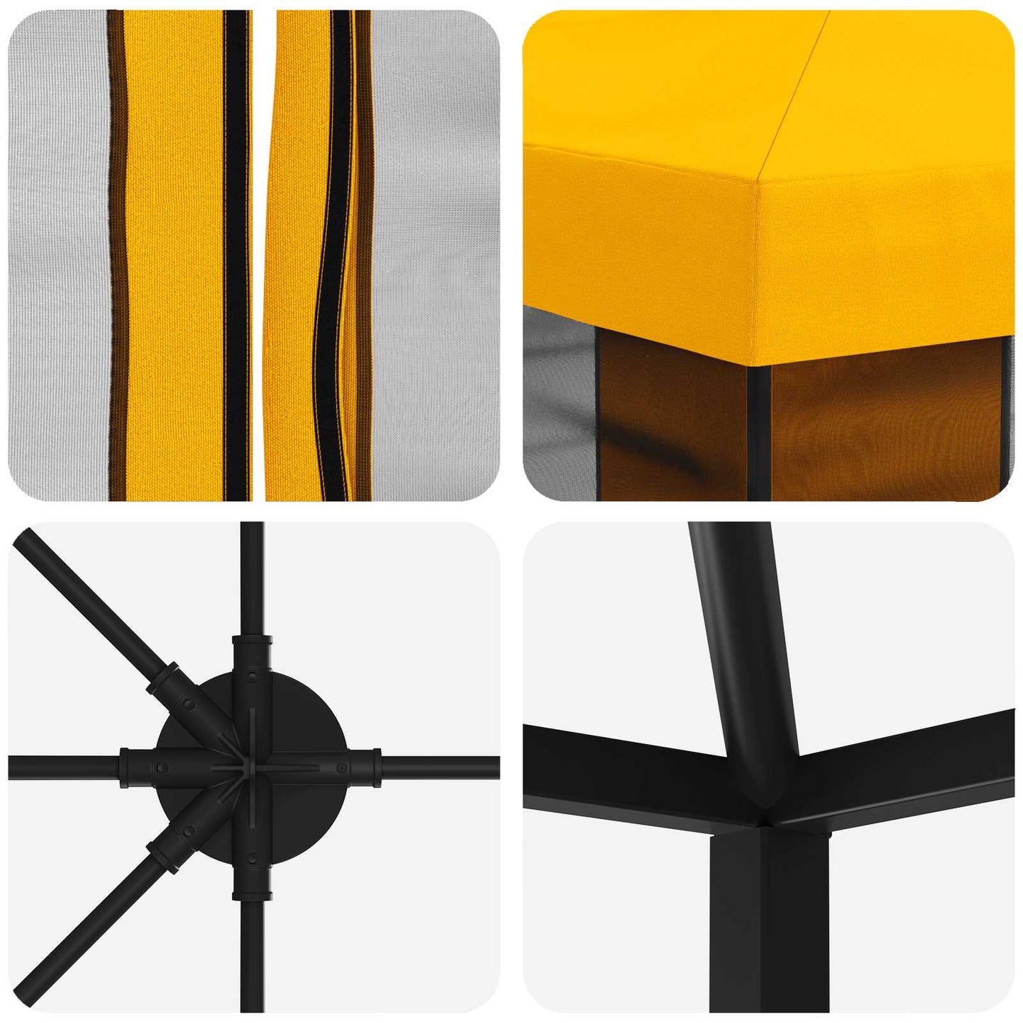 6 x 3 m Yellow Polyester and Steel 190