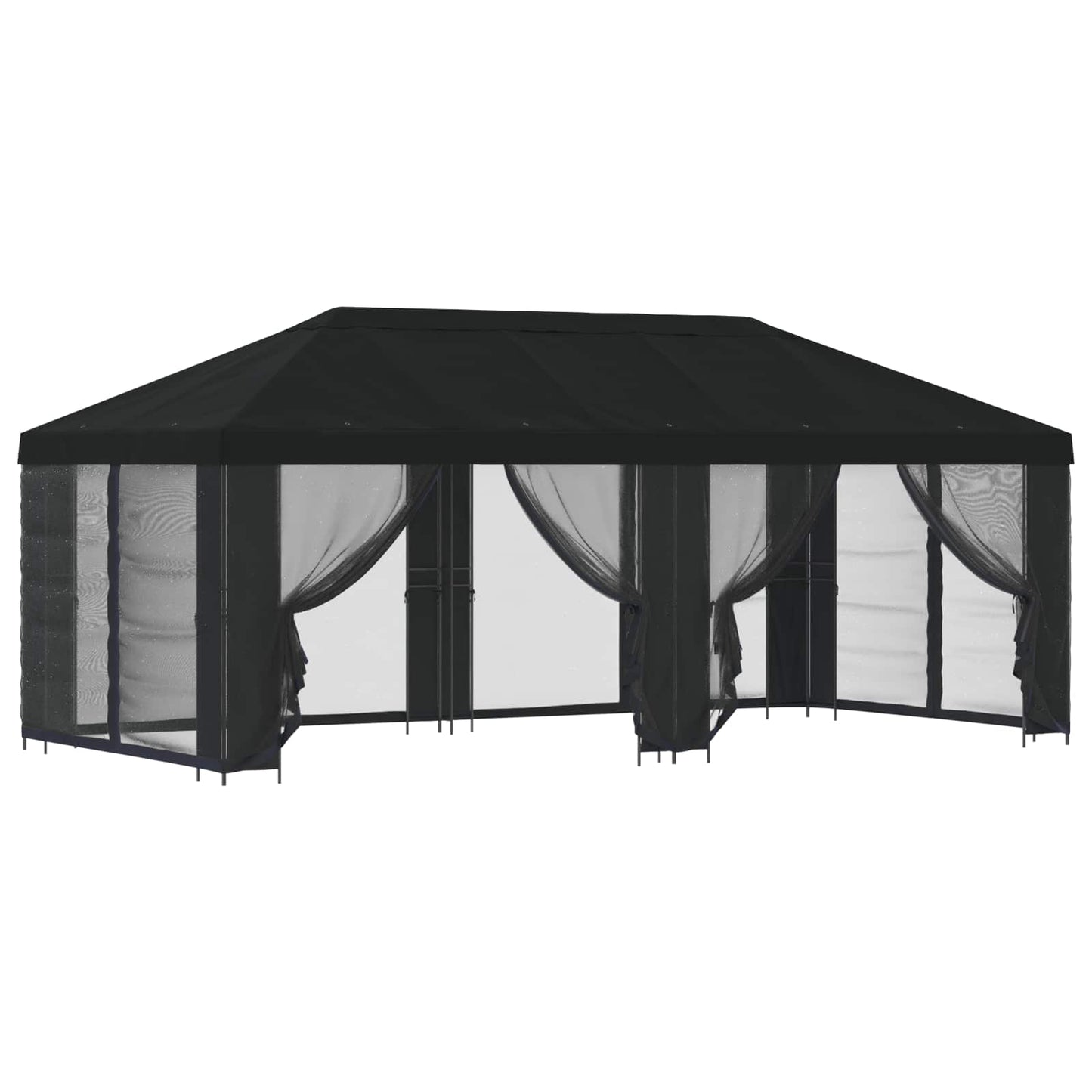6 x 3 m Black Polyester and Steel 190