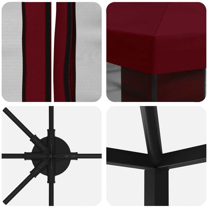6 x 3 m Burgundy Polyester and Steel 190