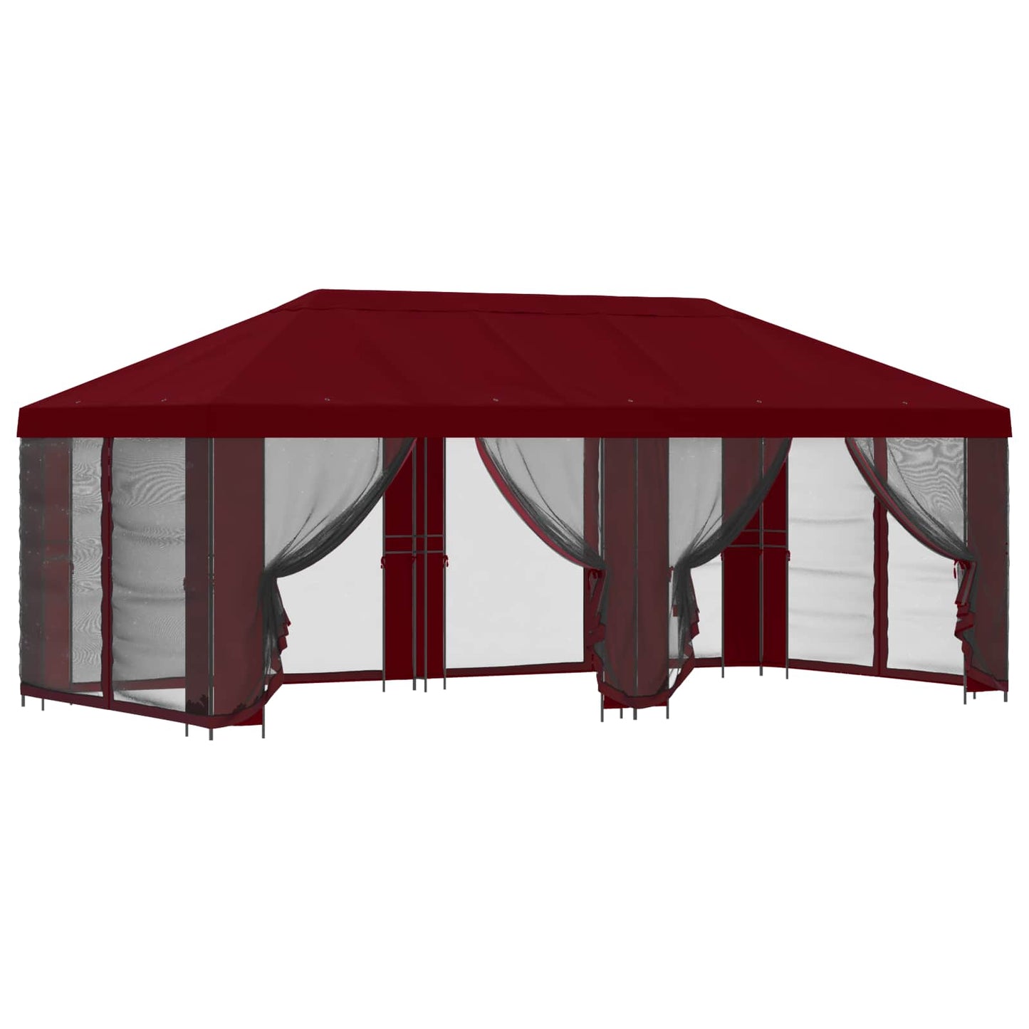 6 x 3 m Burgundy Polyester and Steel 190