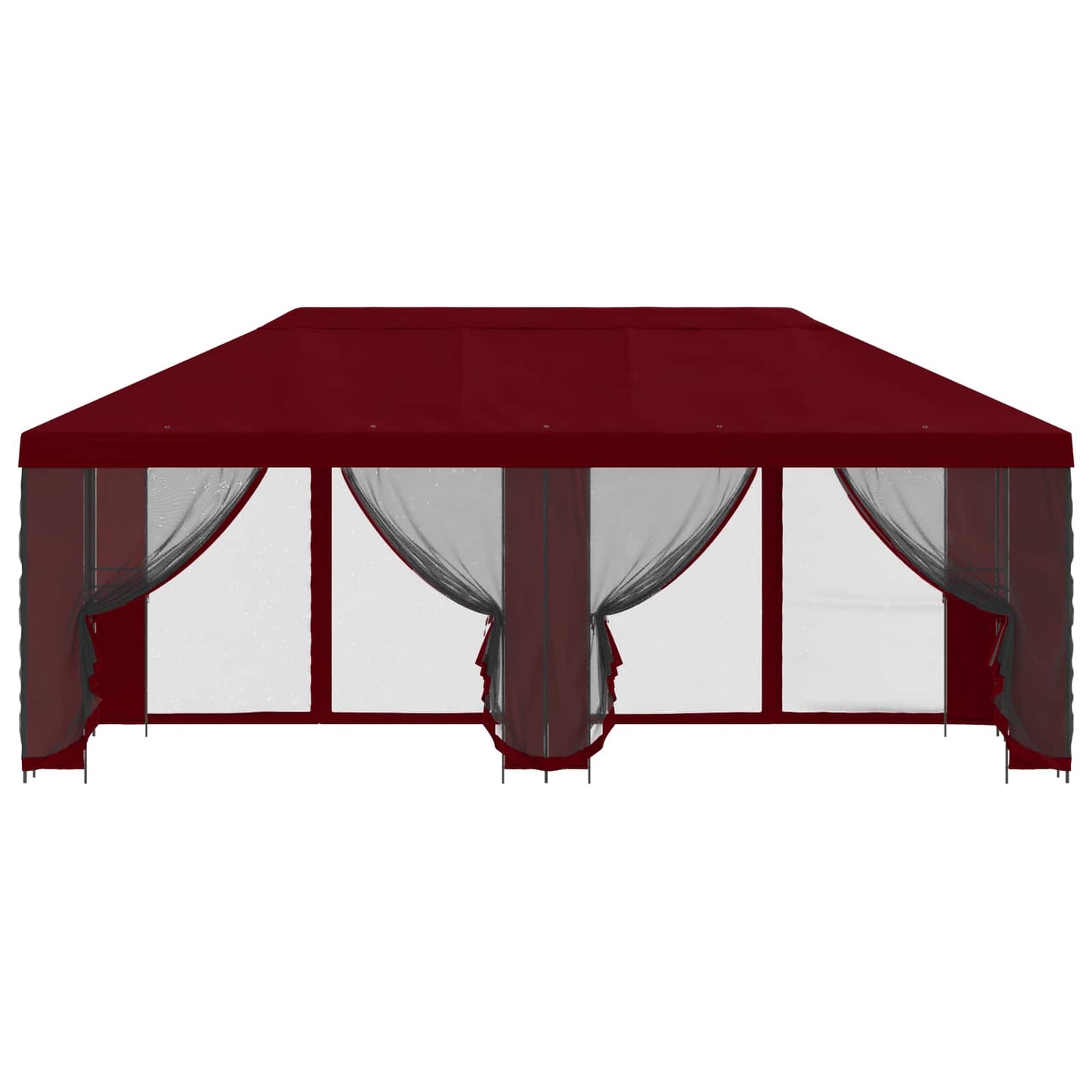 6 x 3 m Burgundy Polyester and Steel 190
