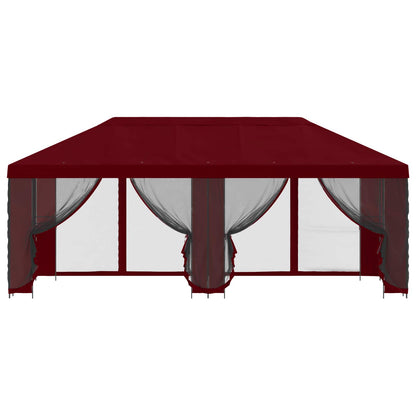 6 x 3 m Burgundy Polyester and Steel 190