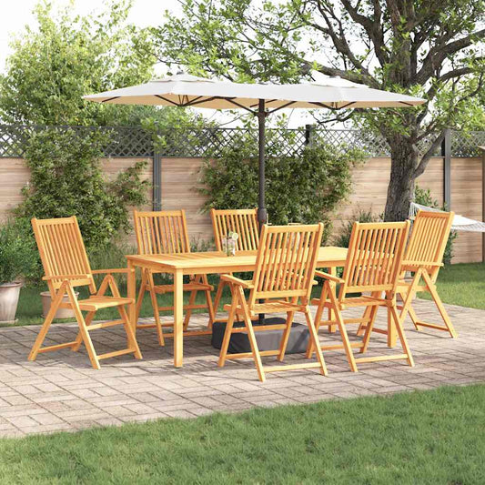Garden Dining Set Folding 7 pcs Brown Solid Acacia Wood