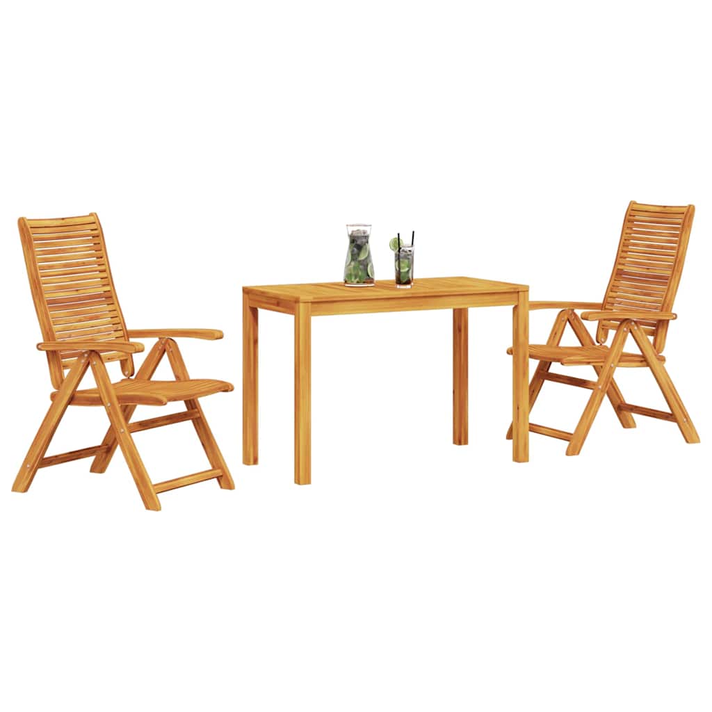 Garden Dining Set 3 pcs Brown Solid Acacia Wood