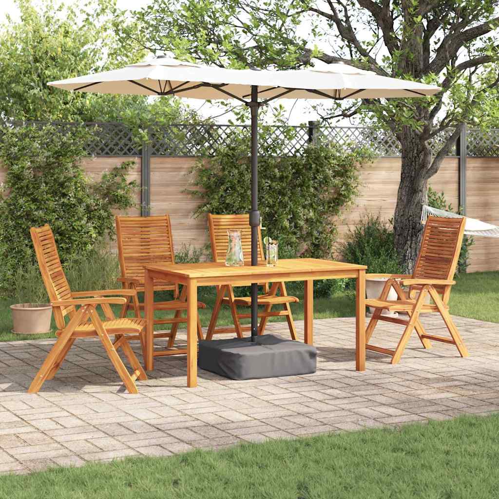 Garden Dining Set Folding 5 pcs Brown Solid Acacia Wood