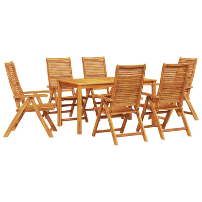 Garden Dining Set Folding 7 pcs Brown Solid Acacia Wood