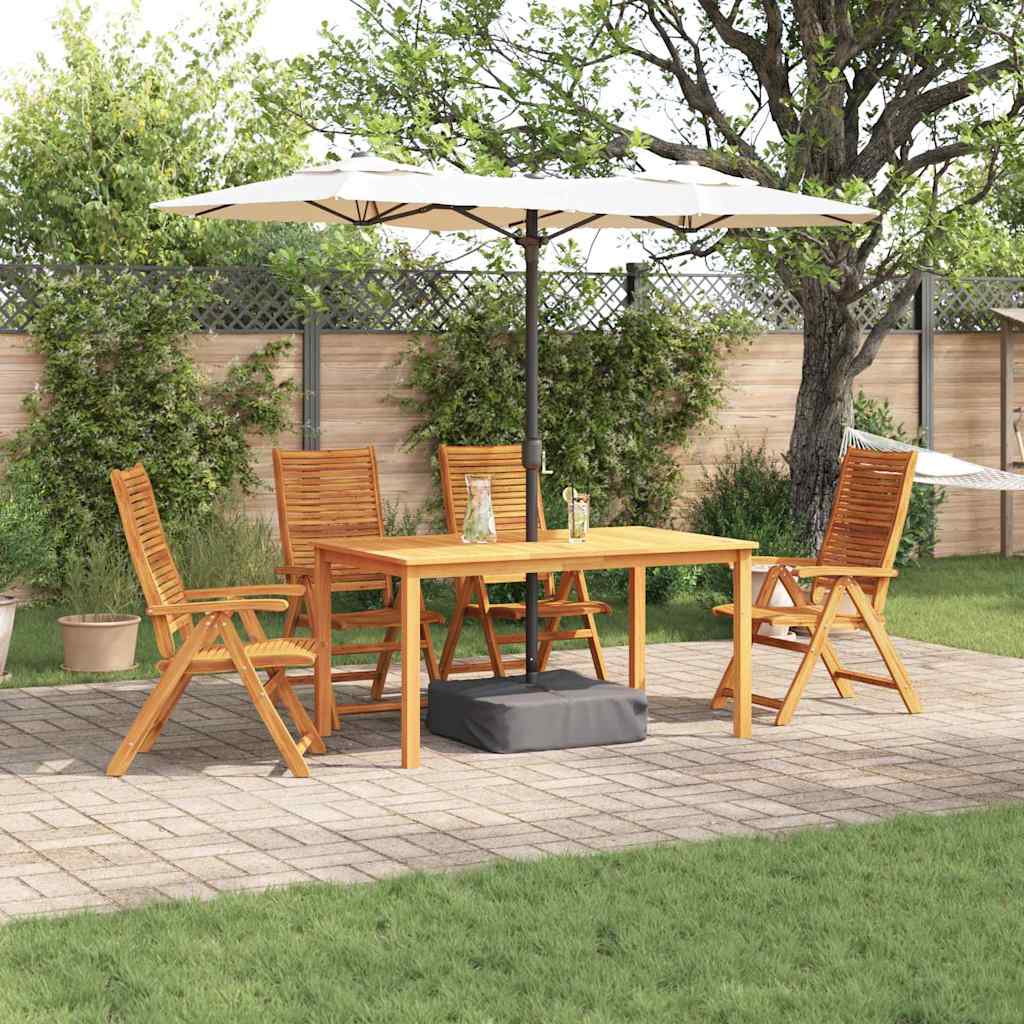 Garden Dining Set Folding 5 pcs Brown Solid Acacia Wood