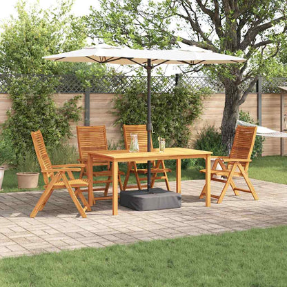 Garden Dining Set Folding 5 pcs Brown Solid Acacia Wood