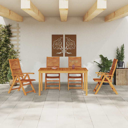 Garden Dining Set Folding 5 pcs Brown Solid Acacia Wood